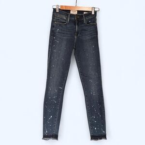 Frame Le High Skinny Paint-Splatter High-Rise Jeans - size 25